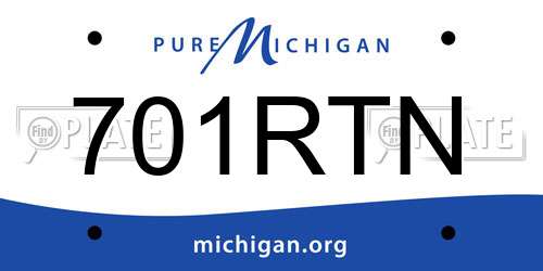 701RTN Michigan License Plate