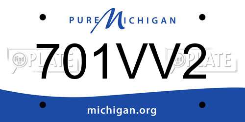 701VV2 Michigan License Plate