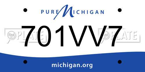701VV7 Michigan License Plate
