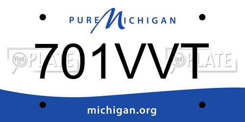 701VVT Michigan License Plate