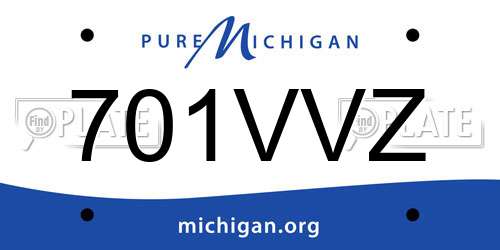 701VVZ Michigan License Plate