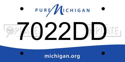 7022DD Michigan License Plate