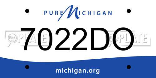 7022DO Michigan License Plate