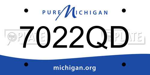 7022QD Michigan License Plate
