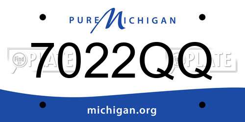 7022QQ Michigan License Plate