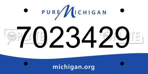 7023429 Michigan License Plate