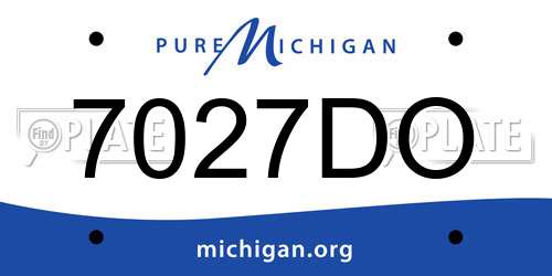 7027DO Michigan License Plate