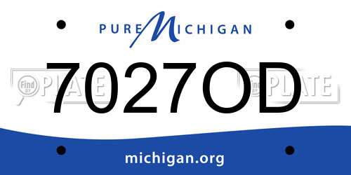 7027OD Michigan License Plate