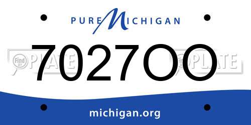 7027OO Michigan License Plate