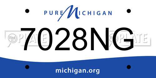 7028NG Michigan License Plate