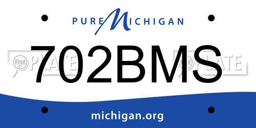 702BMS Michigan License Plate