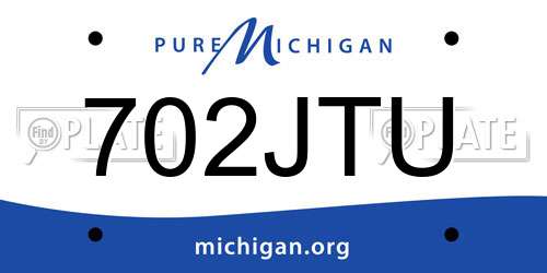 702JTU Michigan License Plate
