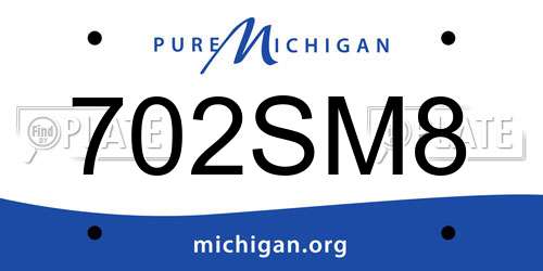 702SM8 Michigan License Plate