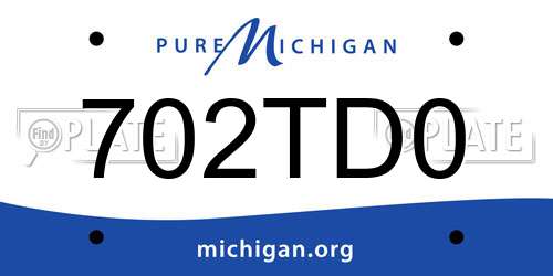702TD0 Michigan License Plate