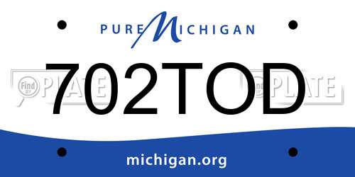 702TOD Michigan License Plate