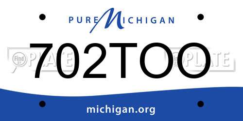 702TOO Michigan License Plate