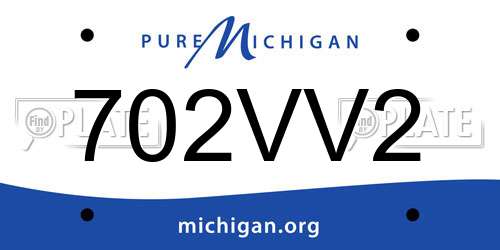 702VV2 Michigan License Plate