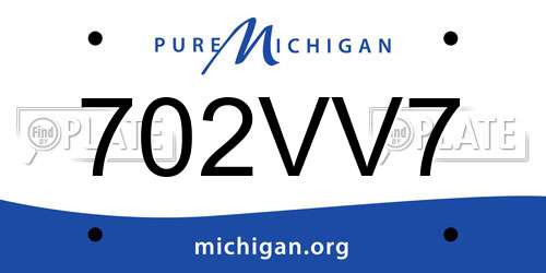 702VV7 Michigan License Plate