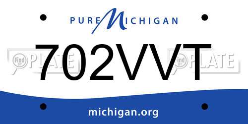 702VVT Michigan License Plate