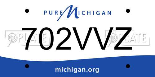 702VVZ Michigan License Plate