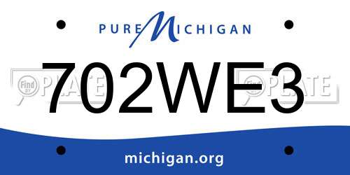 702WE3 Michigan License Plate