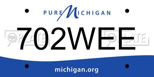 702WEE Michigan License Plate