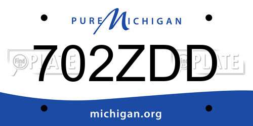 702ZDD Michigan License Plate
