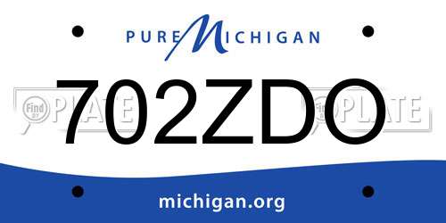 702ZDO Michigan License Plate