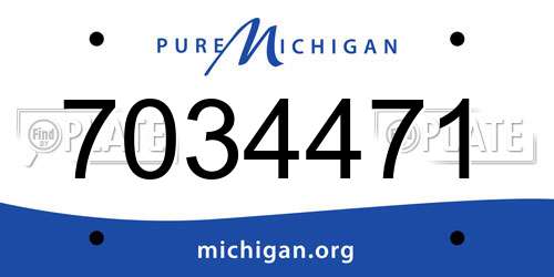 7034471 Michigan License Plate