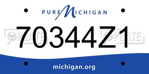 70344Z1 Michigan License Plate