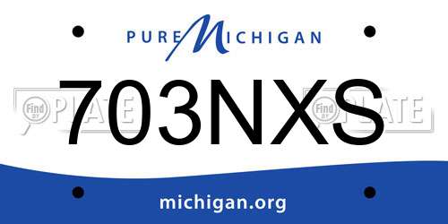 703NXS Michigan License Plate