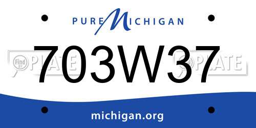703W37 Michigan License Plate