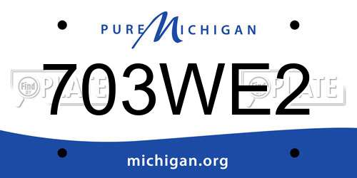 703WE2 Michigan License Plate