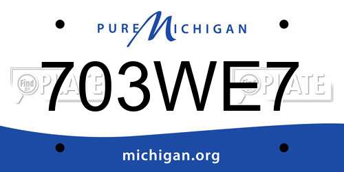 703WE7 Michigan License Plate
