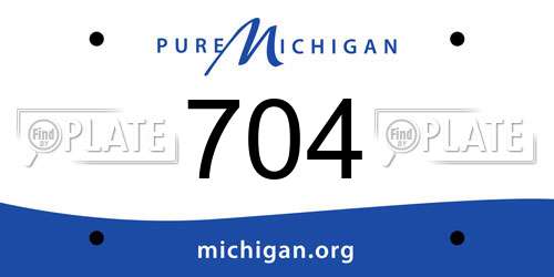 704 Michigan License Plate