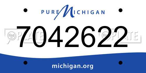 7042622 Michigan License Plate