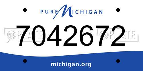 7042672 Michigan License Plate