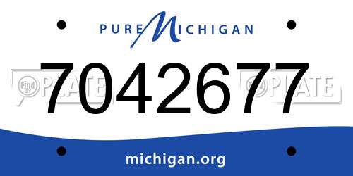 7042677 Michigan License Plate