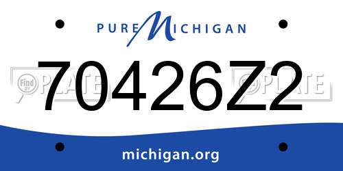 70426Z2 Michigan License Plate