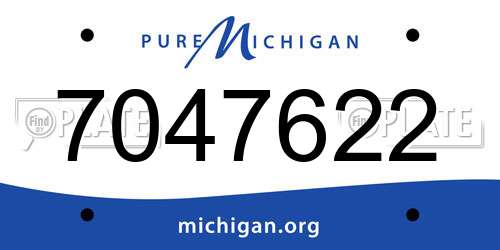 7047622 Michigan License Plate