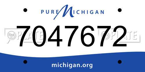 7047672 Michigan License Plate