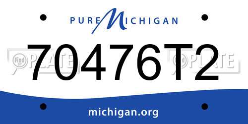 70476T2 Michigan License Plate