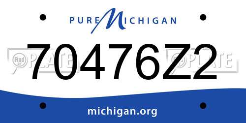 70476Z2 Michigan License Plate