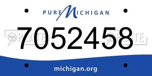 7052458 Michigan License Plate