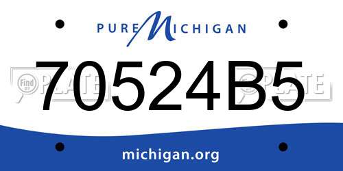 70524B5 Michigan License Plate