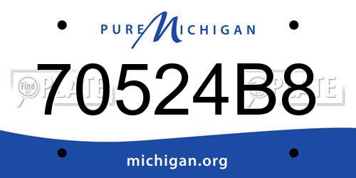 70524B8 Michigan License Plate