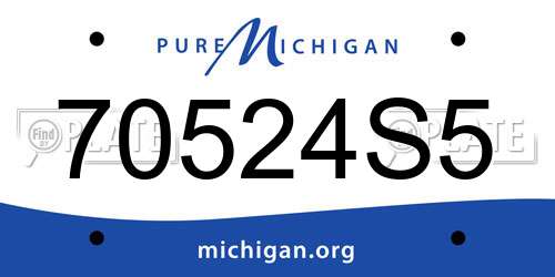 70524S5 Michigan License Plate