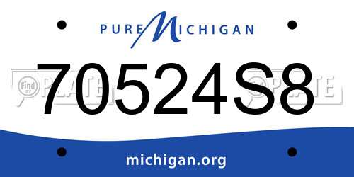 70524S8 Michigan License Plate