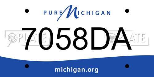 7058DA Michigan License Plate