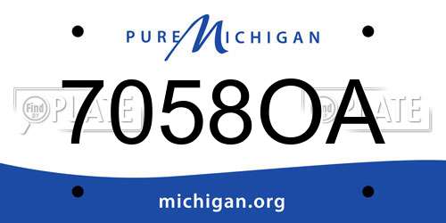 7058OA Michigan License Plate